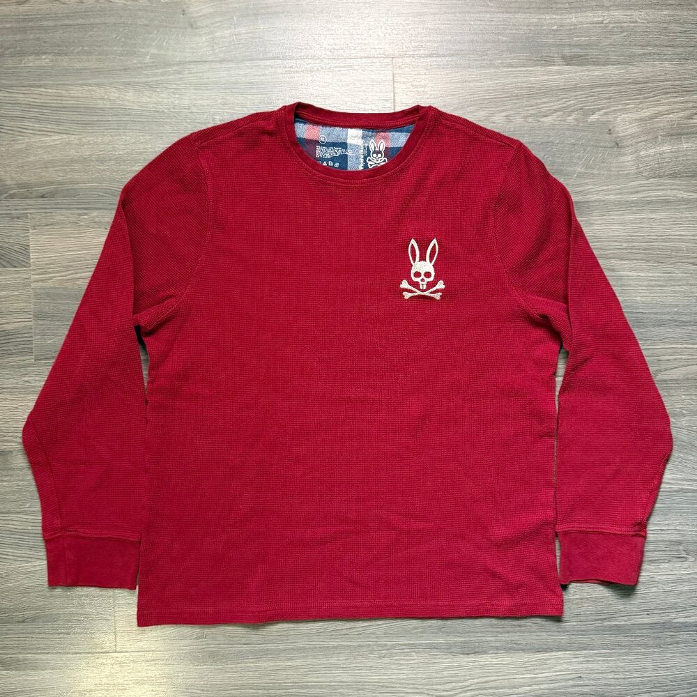 Psycho Bunny Men's Waffle Knit Crew - Red
